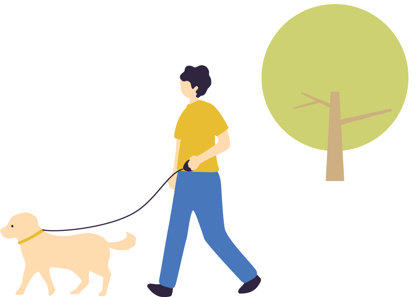 散歩イラスト